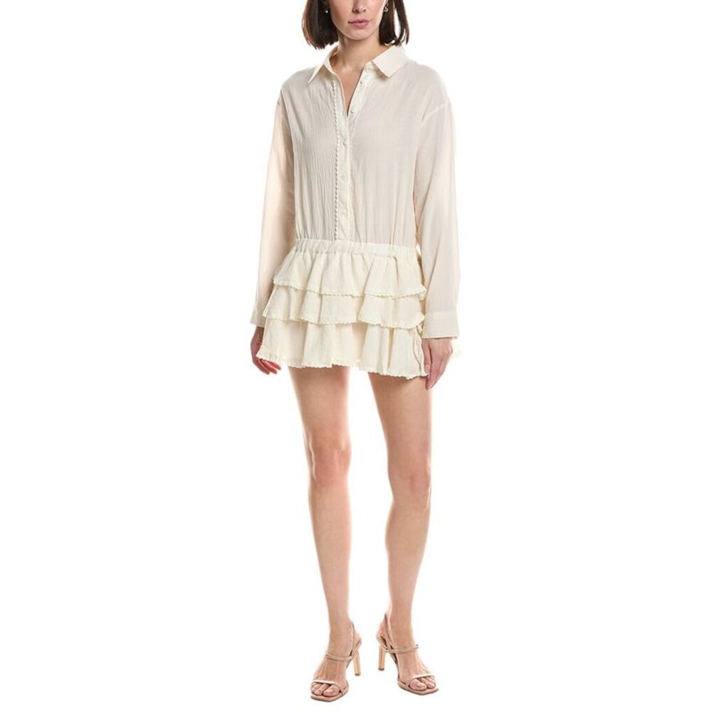 Hl Affair Womens  Long Sleeve Mini Dress, White